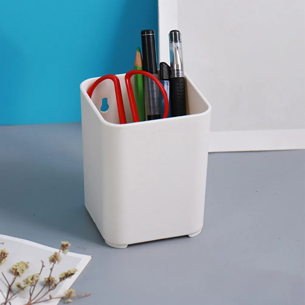 3Pcs Wall Mount Pen Holder Wall Mounted Stationery Organizer Pen Storage Box for Desk Office Bathroom Makeup Brush Holder Simple