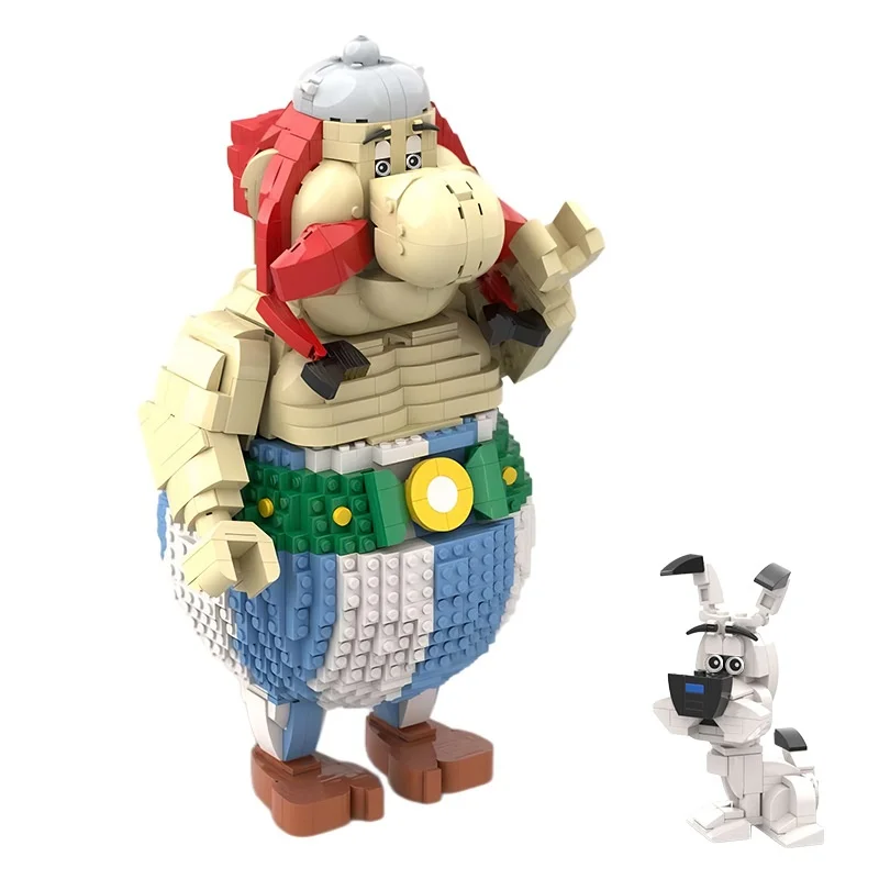 BuildMOC Classic Movies Asterixs The Gauls Building Blocks Model Obelix Idefix Dogmatix Monsters Character Bricks Toy Kids Gift