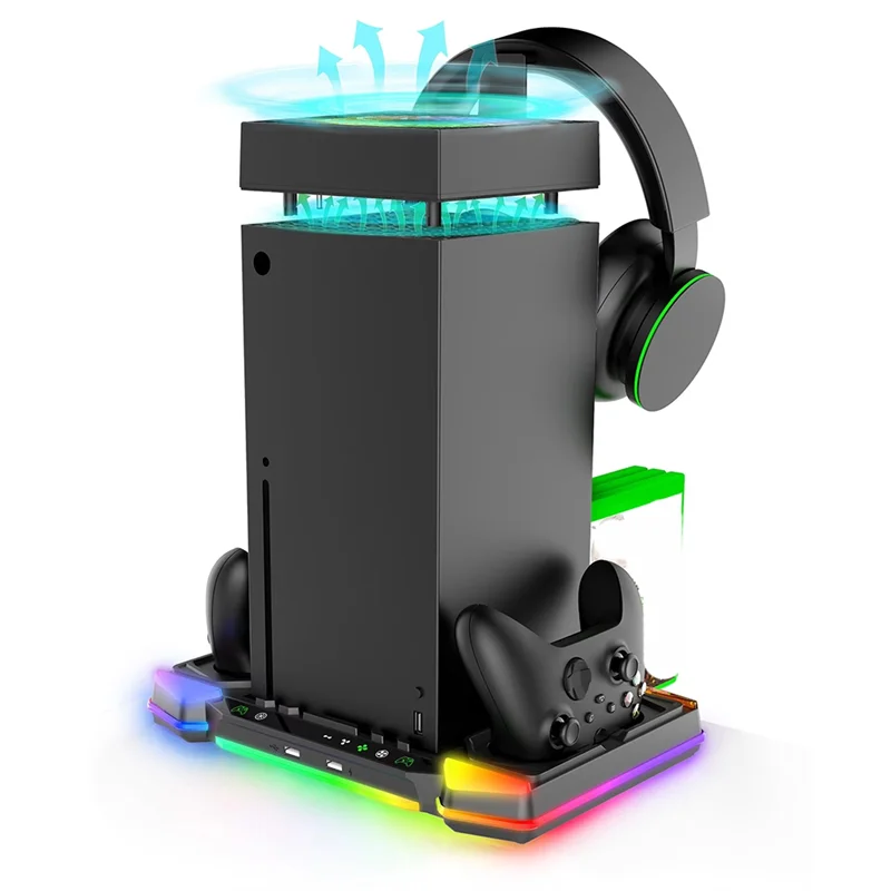 

CJSD-Vertical Charging Stand PG-XBX028S Host Base RGB Light Disc Storage Rack For Series X