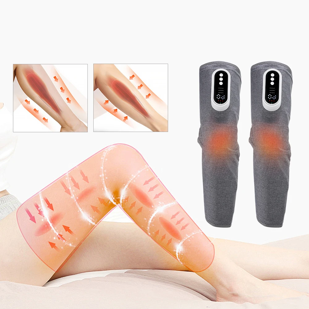 Electric Leg Massager with Heating Air Compression 360° Full Wrap Calf  Massage Machine Air Pressure Leg Muscle Relaxation