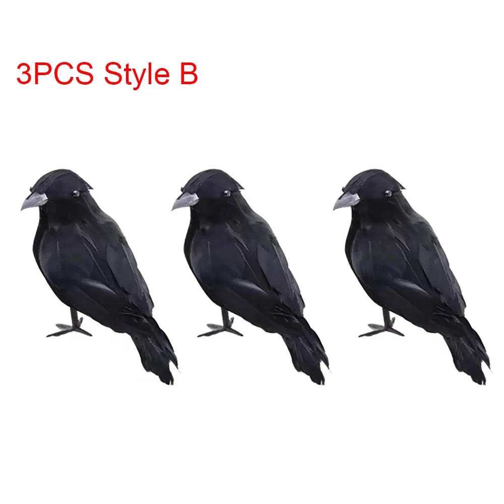 Halloween-Dekorationen, schwarze Krähe, Simulation gefälschter Rabenvogel-Requisiten, Halloween-Spukhaus, Garten, Hofdekorationen im Freien – Detail 12