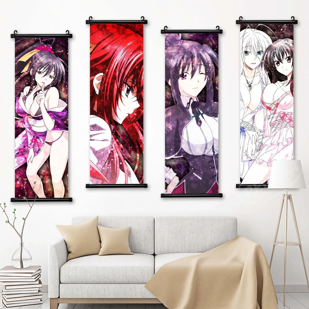 Canvas Print Anime Picture Wall Artwork High School DxD Painting Rias Gremory Hanging Scrolls Himejima Akeno Poster Home Decor