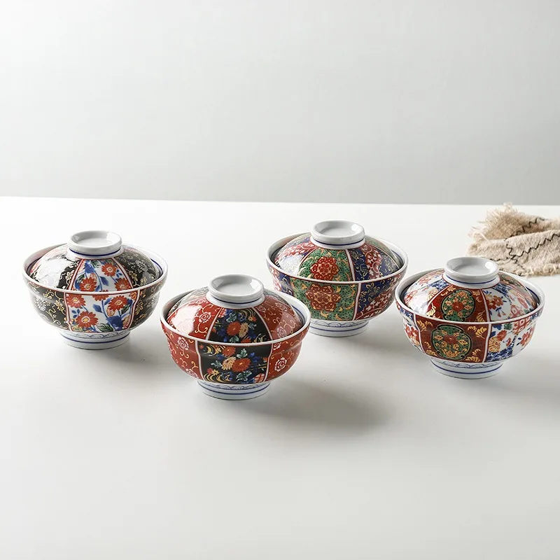 Japanese Style Tableware Ceramic Ramen Bowl Household Rice Bowl with Lid  Soup Bowl Soup Cup