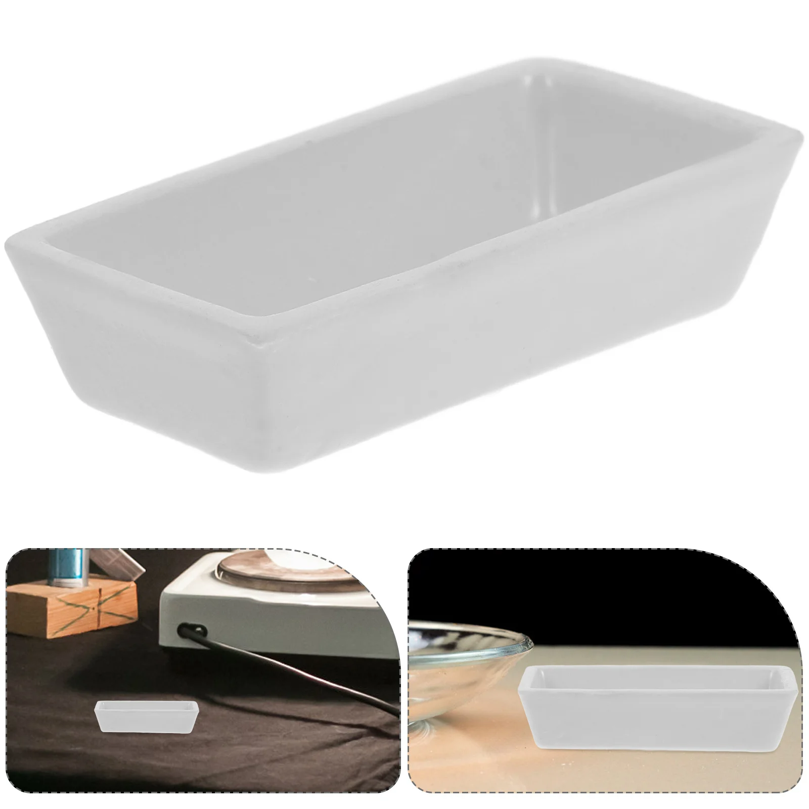 

High Temperature Resistant Ceramic Square Sauce Bowl Seasoning Dish for Kitchen Dining Small Bowls for Sauces Condiments