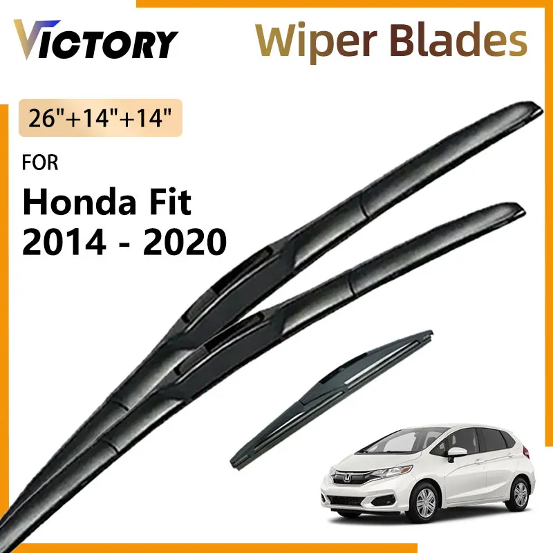 

Front Rear Wiper Blades For Honda Fit Jazz 2014 - 2020 2019 2018 2017 2016 2015 GP5 GK5 RS Windshield Windscreen Window Brushes