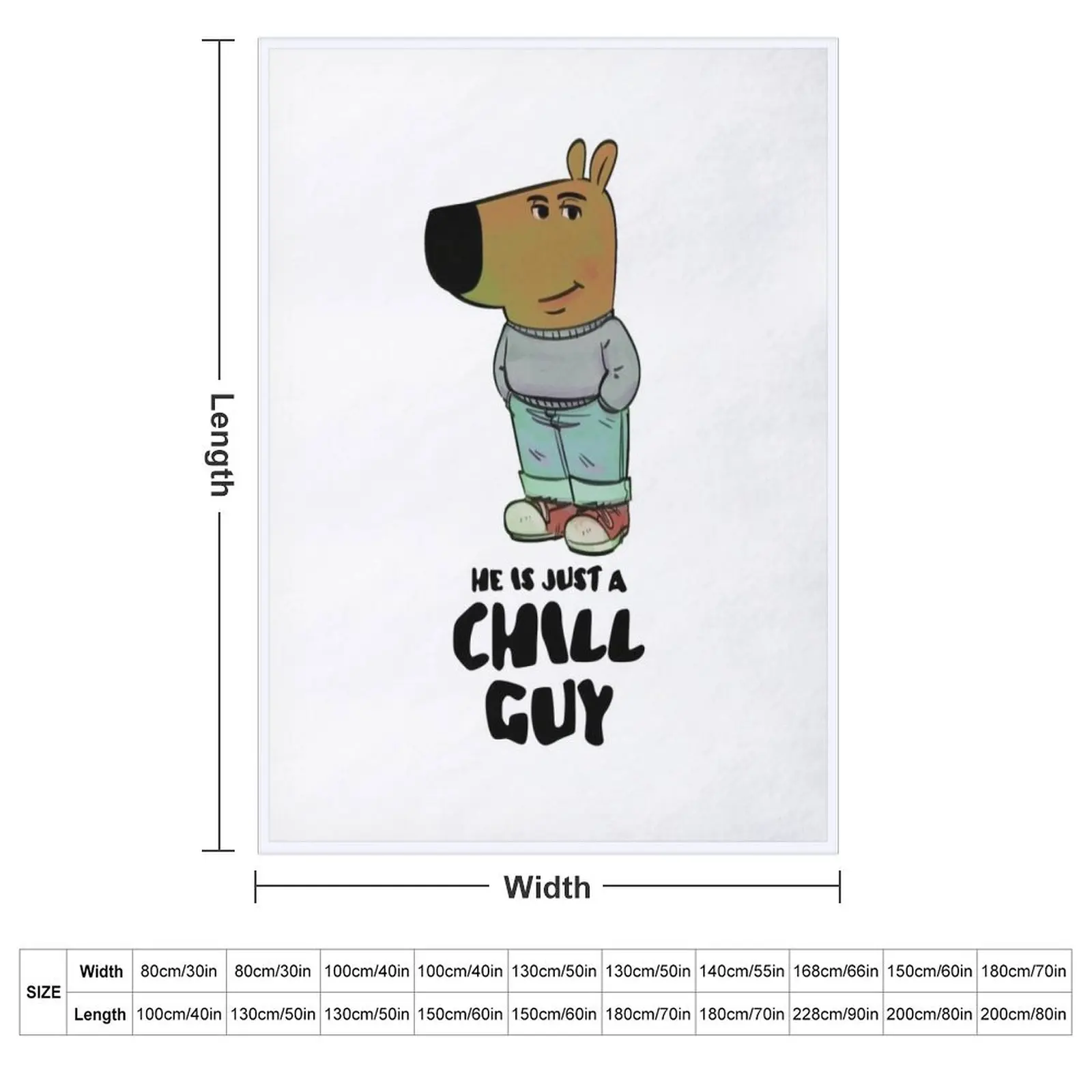CHILL GUY (white) Throw Blanket couch cozy soft plush fuzzy picnic outdoor blanket