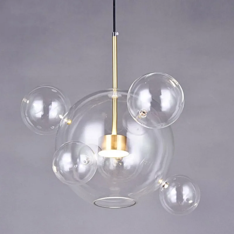 Nordic Modern LED Chandelier Household Living Room LED Lamp Interior Lamps Mickey Bubble Glass Restaurant Installation Bar