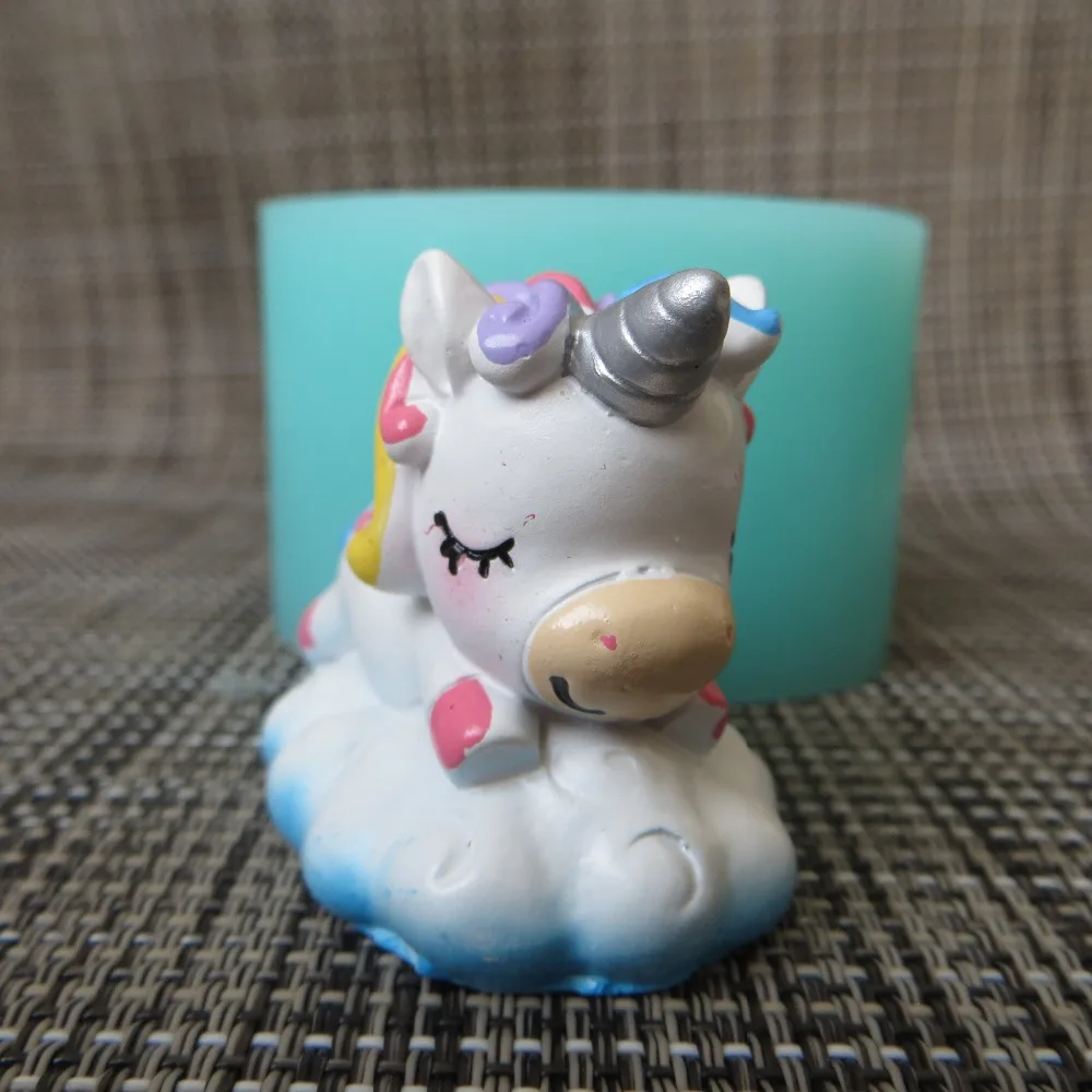 Mol Cute 3d Dreaming Unicorn Mold Silicone Fondant Mould Chocolate Mousse Cake Molds Candle Aroma Stone Resin Clay PRZY