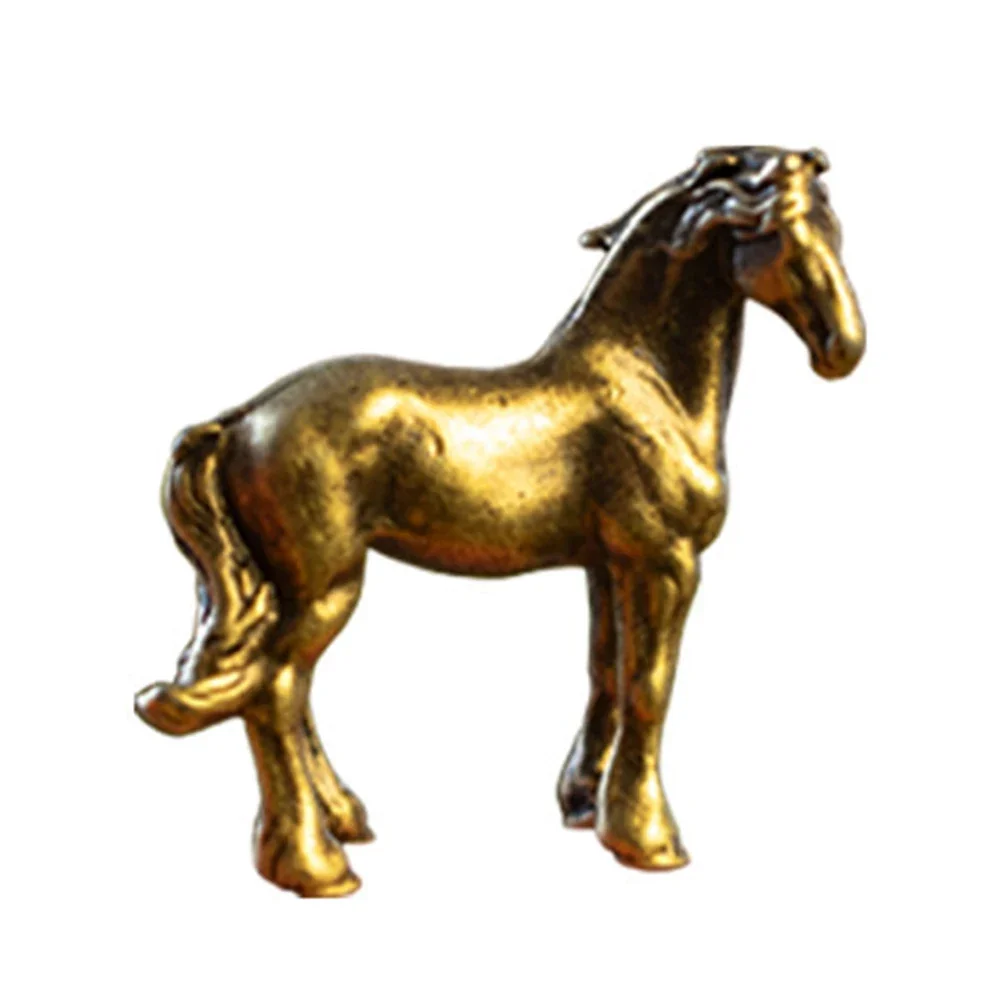 Pure Copper  Solid Horse Feng Shui Ornaments Vintage Bronze Running Horses Statue Miniatures Figurines Desk Decorations