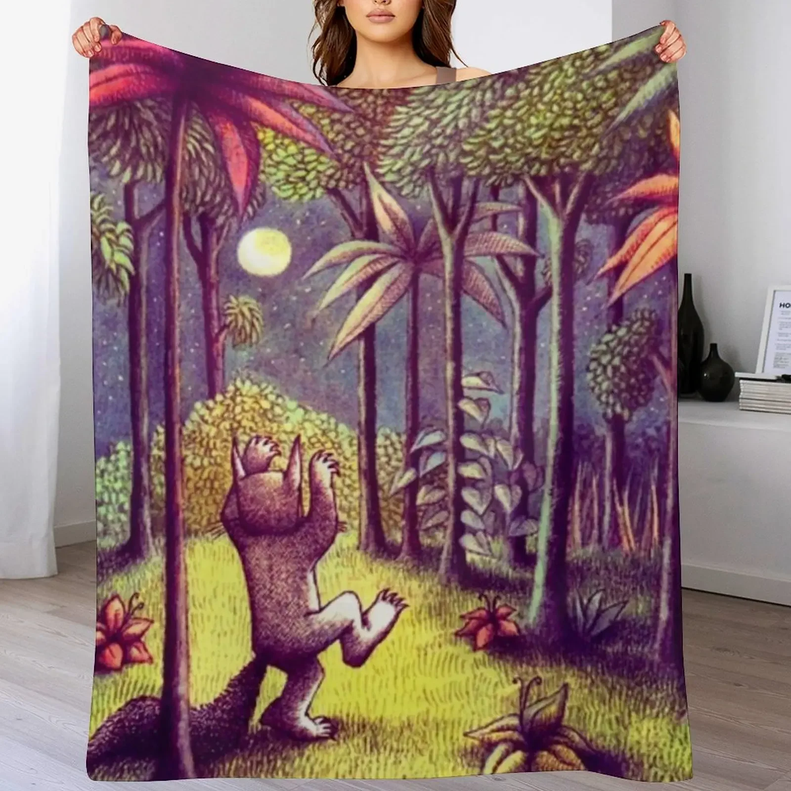 

Let the Wild Rumpus Start Throw Blanket Multi Use Warm Blanket for Living Room Bedroom