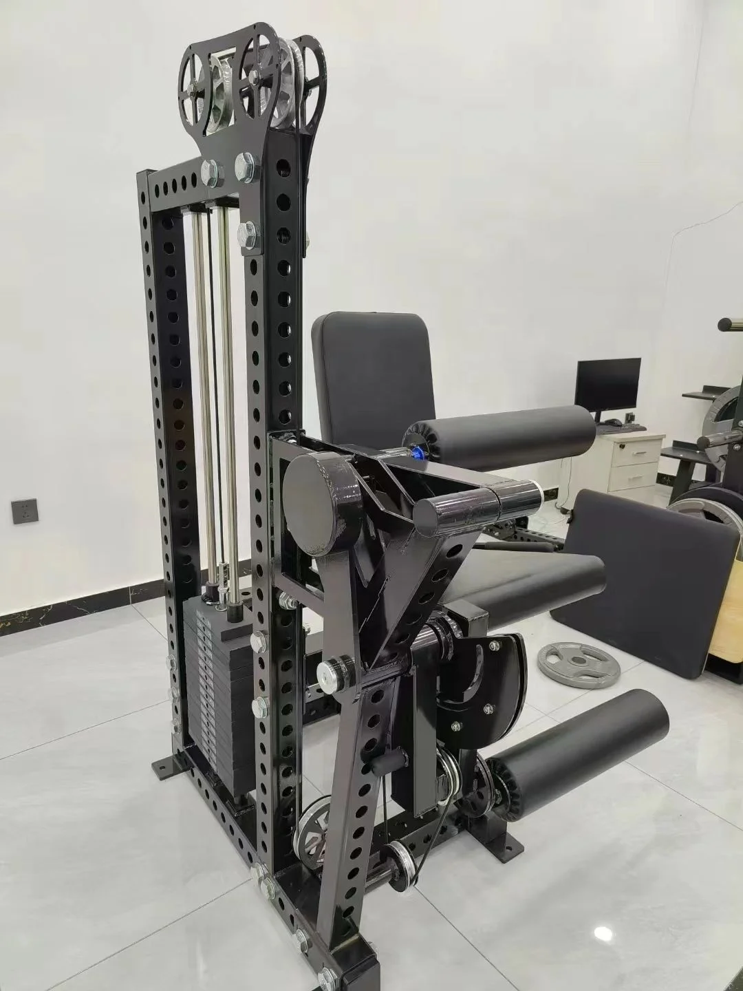 2 in 1 Leg Exercise Gym Fitness Equipment Dual Function Pin Loaded Seated Leg Extension and  Leg Curl