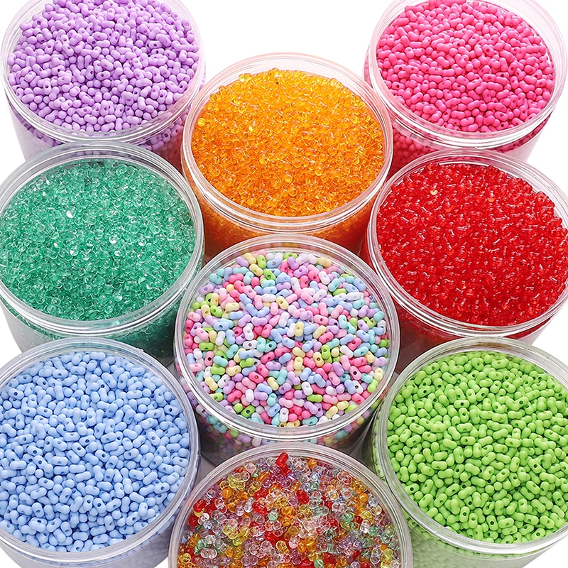 

10g 3x6mm Transparent/Solid Color Peanut Beads Acrylic Loose Beads for Jewelry Making Handmade Diy Bracelet Necklace Accessories