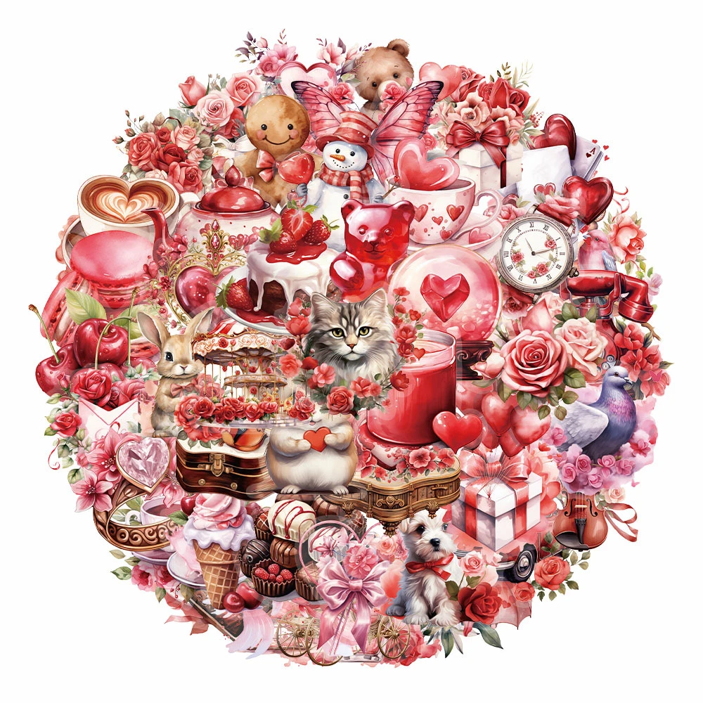 

10/30/50pcs Confession Gift Stickers Ins Style Heart Love Cartoon Decals Waterproof DIY Laptop Car Aesthetic Decoration Sticker