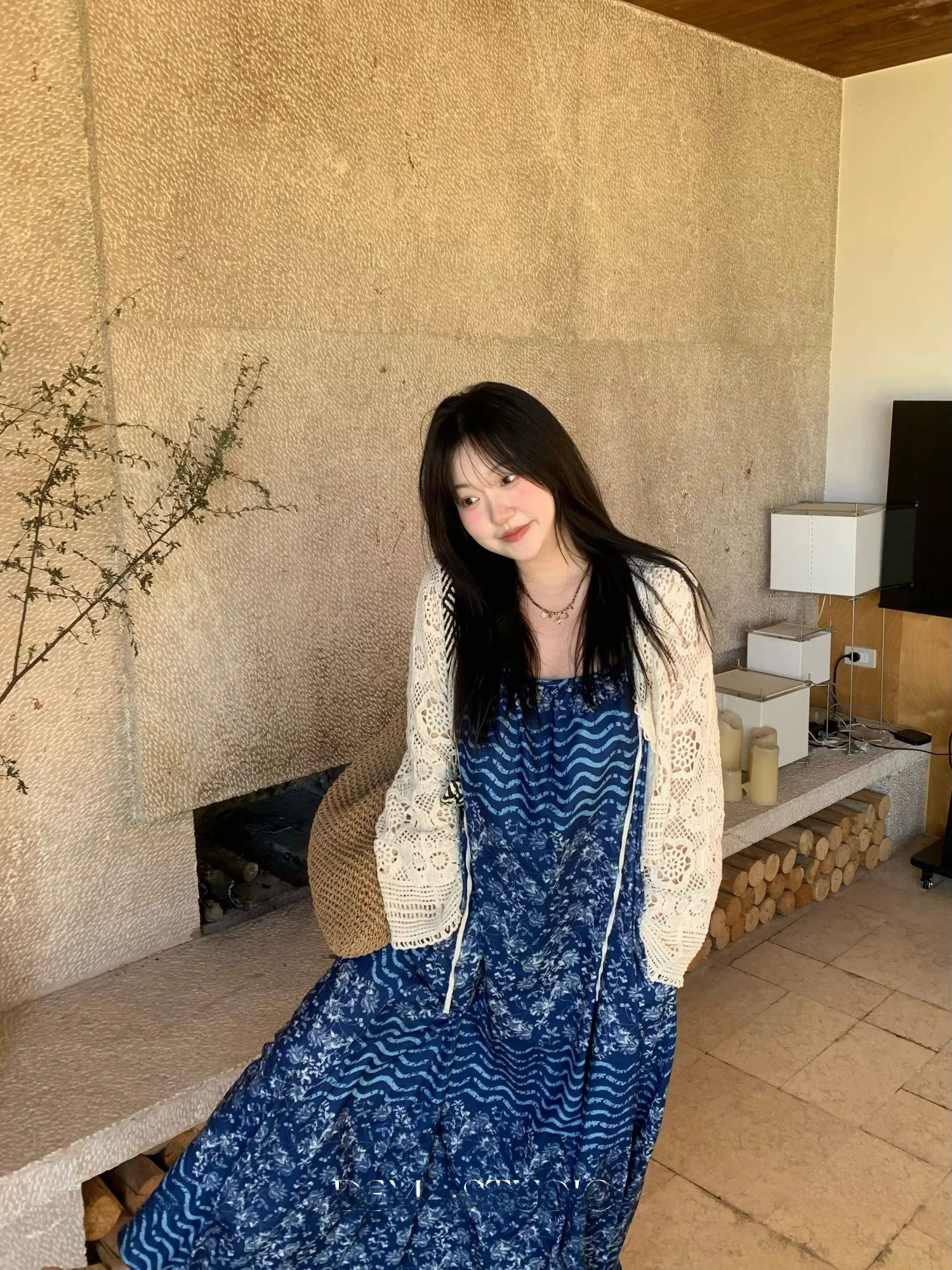 

Demaa ort Knitted Lace Hook Flower Open Cardigan Women's Spring Summer Vaion Versatile Hollow out n Sle Loose Fit