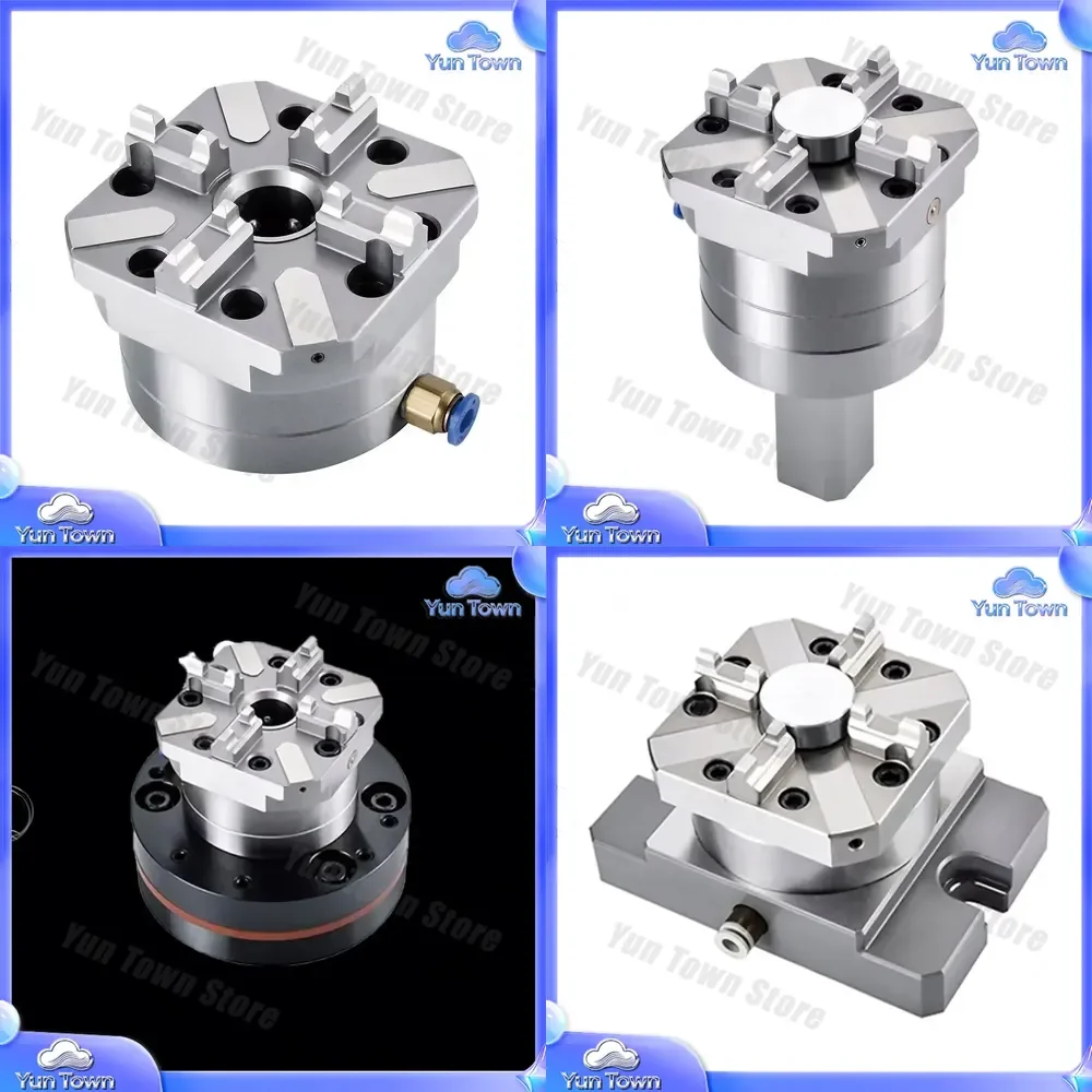 for Precision 80x80 mm Pneumatic Auto Chuck for Machining Center CNC Lathe Milling Machine Industrial Automation Tooling