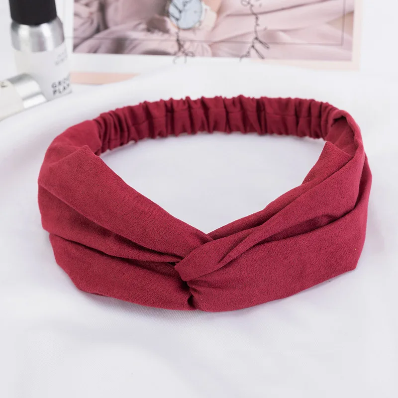 2024 New Design Fashion Women Summer Style Headbands Bohemian Girl Cross Turban Bandage Bandanas Hairbands Hair Accessories