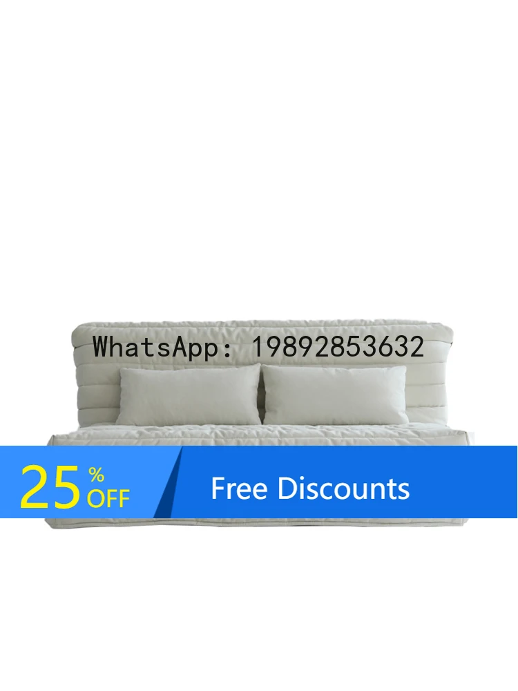 YFY Nordic Tech Fabric Sofa Bed for Home Use, Foldable, Small Apartment, Armless, Living Room, Multi-Functional, Dual-Purpose