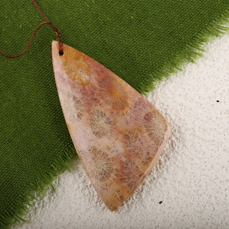 Indonesian Coral irregular shape Carving Pendant for Necklace Stone Fashion Natural Jewelry 60x32x7mm 19g