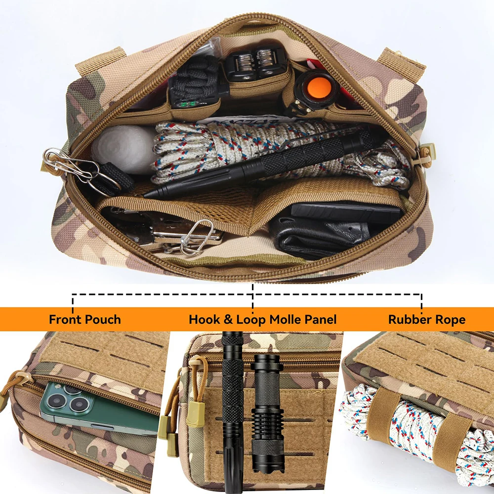 Tactical Molle EDC Pouch First Aid Kit Pouch Cell Phone Pouch Holder Waist Pack Emergency EMT Utility Tool Pouches Hunting Bags