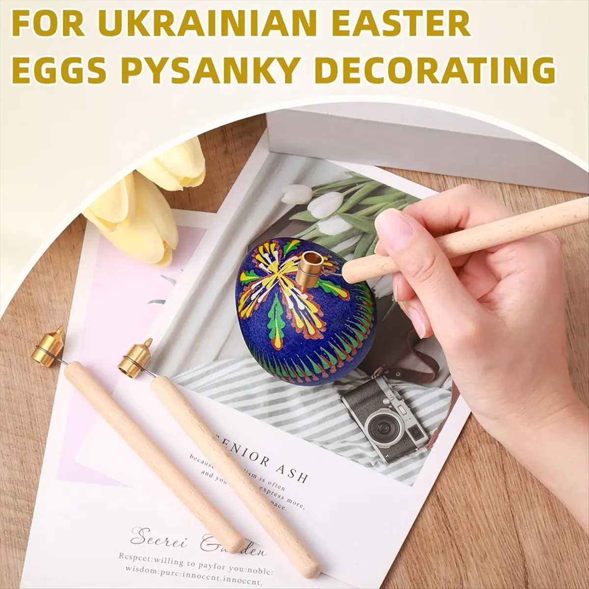 Top Sale 4pcs 0.3mm Hot Crayons Wooden Handle Painting Pens Easter Egg Decoration Kit Candle Painting Supplies