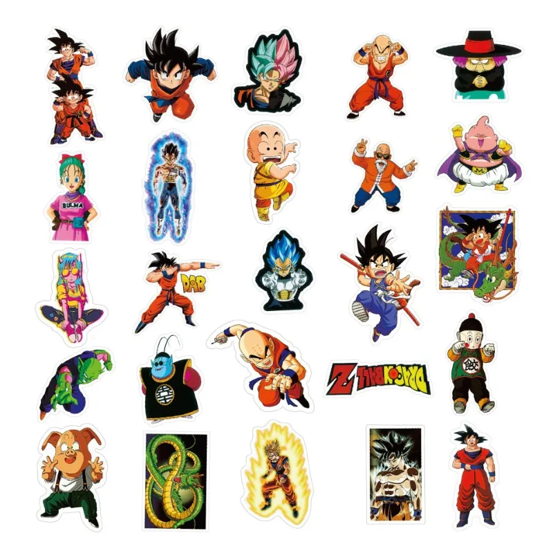 10/30/50pcs Dragon Ball Z Anime Stickers Cool Cartoon Son Goku Decals DIY Kids Toy Phone Skateboard Diary Graffiti Sticker Decor