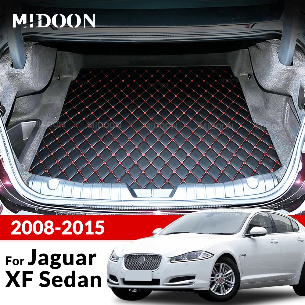 Car Trunk Mat for Jaguar XF Sedan 2008 2009 2010 2011 2012 2013 2014 2015 Cargo Liner Carpet Interior Accessories Cover