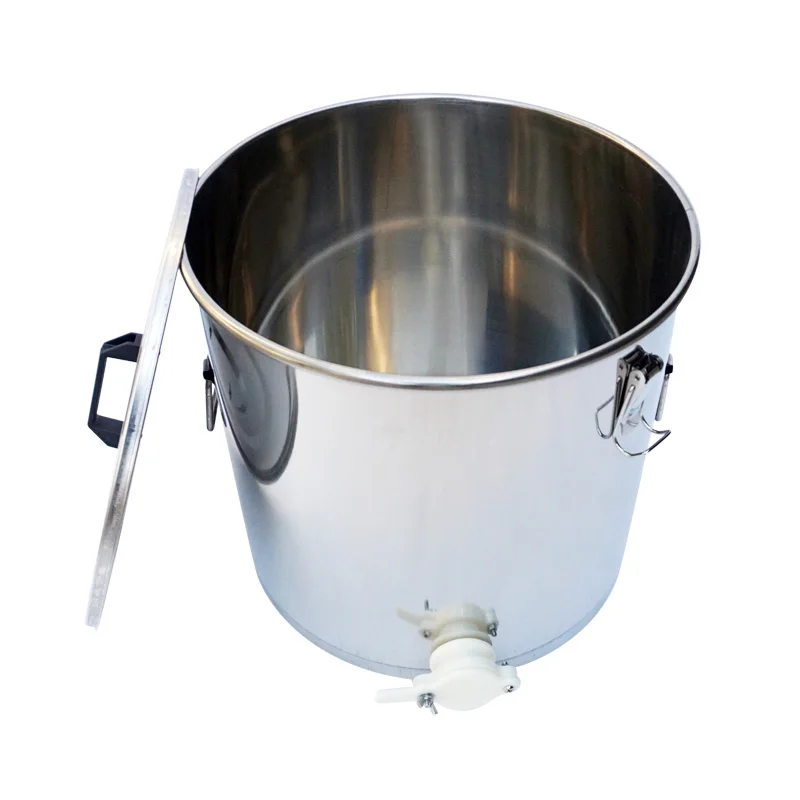 50kg/110lb Honey Bucket Honey Tank Stainless Steel Honey Container With A Plastic Honey Gate Beekeeping Supplies Beekeeper Tools