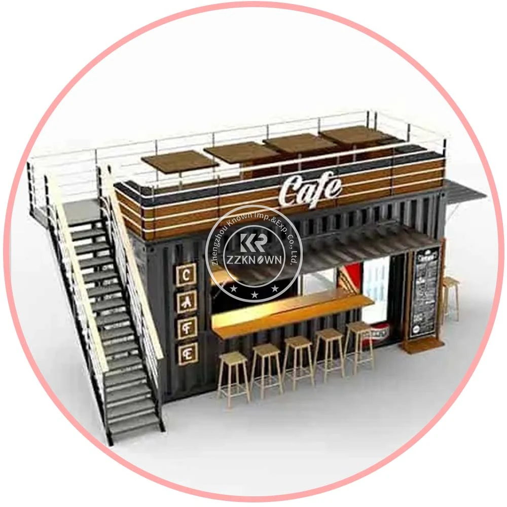 Shipping Container Coffee Shop Cafe Bar Outdoor Ice Cream Kiosk 20 Feet Street Food Modified Container House