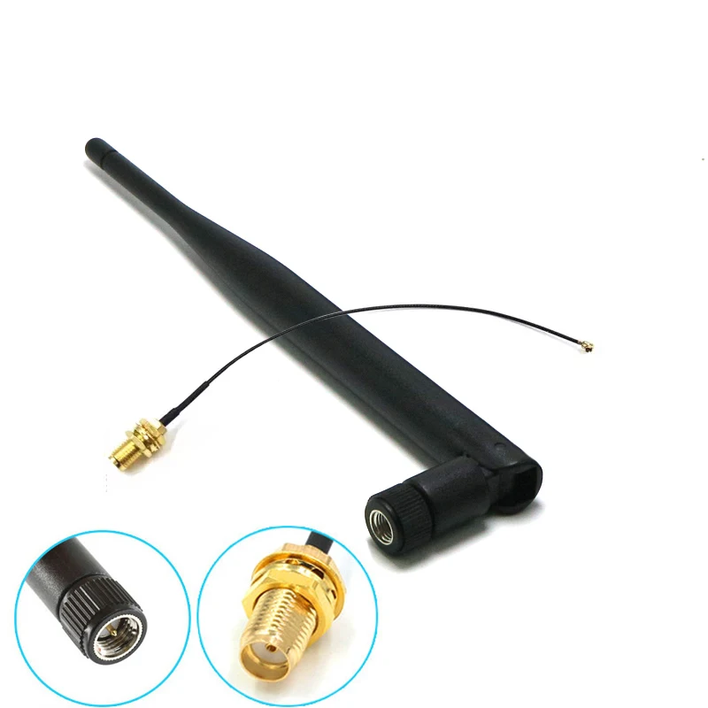 1 set 6dBi 2.4GHz 5GHz Dual Band WiFi SMA antenna + 1x15cm U.FL / IPX to SMA-KY Cable Router glue stick antenna