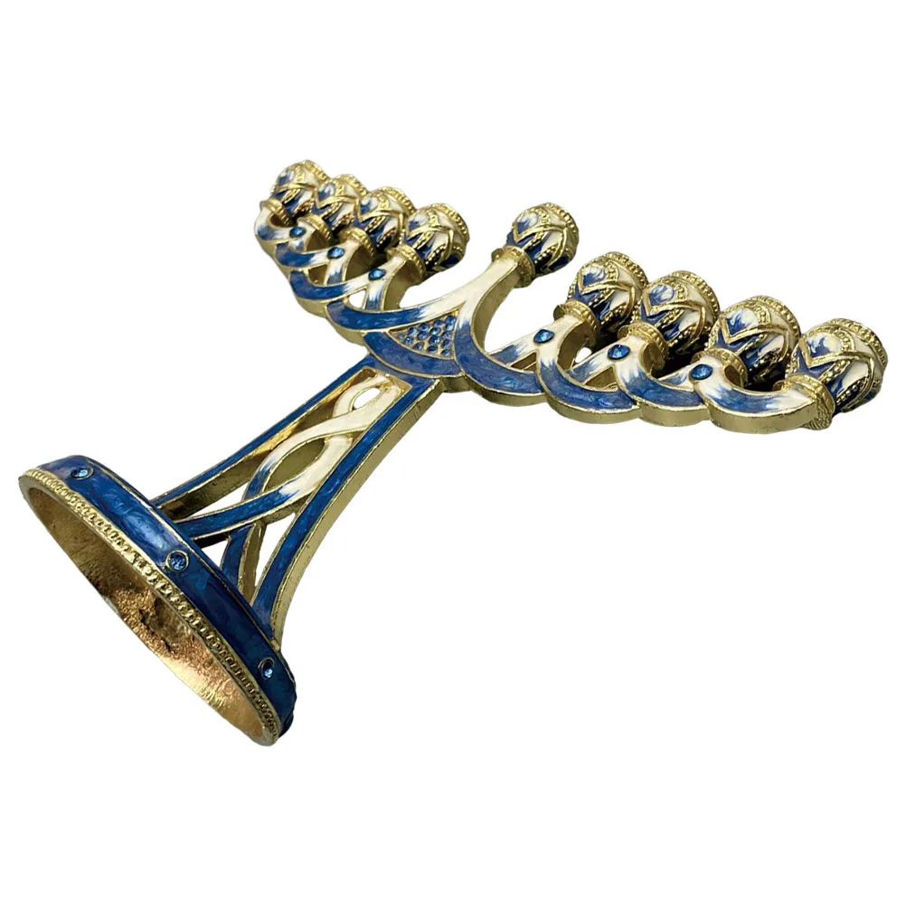 

s Nine headed Menorah Vintage Metal Hanukkah Supplies Desktop Decor Tealight Container Festival nament C Holder