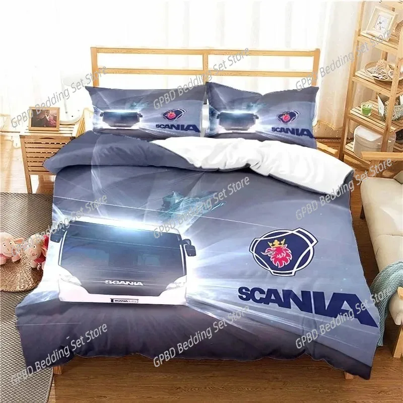 

3D Print Scanias Truck Logo Bedding Set Double Twin King Duvet Cover Comforter Pillowcase Boys Girls Adults Bedroom