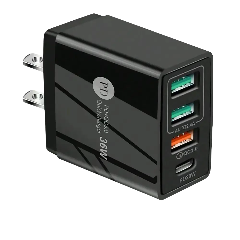

Настенное зарядное устройство USB C PD+QC3.0 мощностью 36 Вт, 4-портовый зарядный блок типа C для iPhone серии, серии Samsung и всех других телефонов