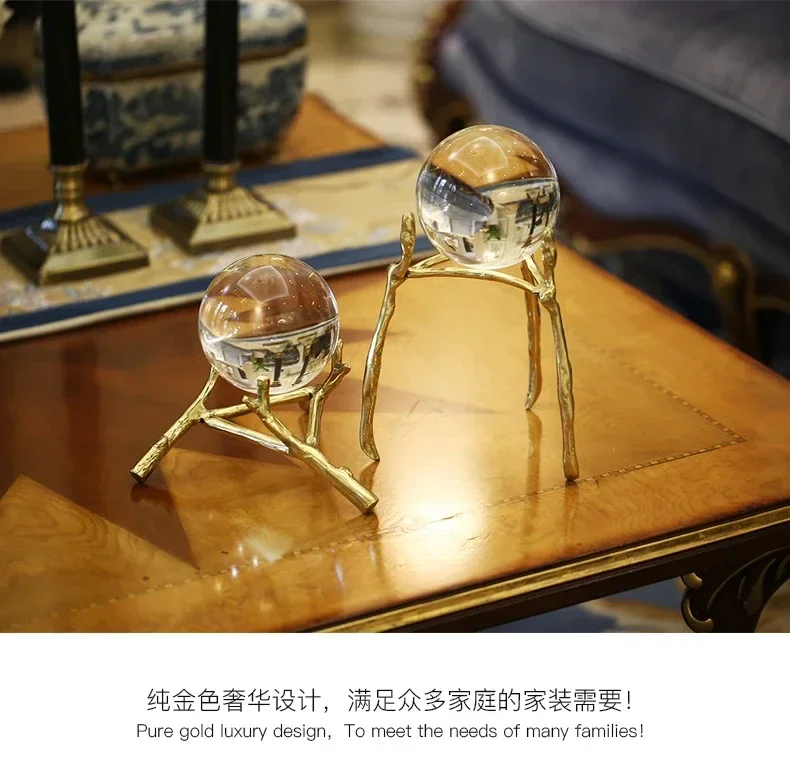 

TOP Master High-grade ART handmade Auspicious lucky bring wealth FENG SHUI HOME office Artwork crystal ball Sculpture decorativ