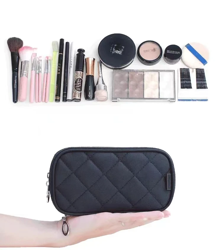 Mini Waterproof Cosmetic Bag Simple Solid Color Portable Make Up Storage Pouch Travel Female Makeup Brush Holder Toiletry Cases