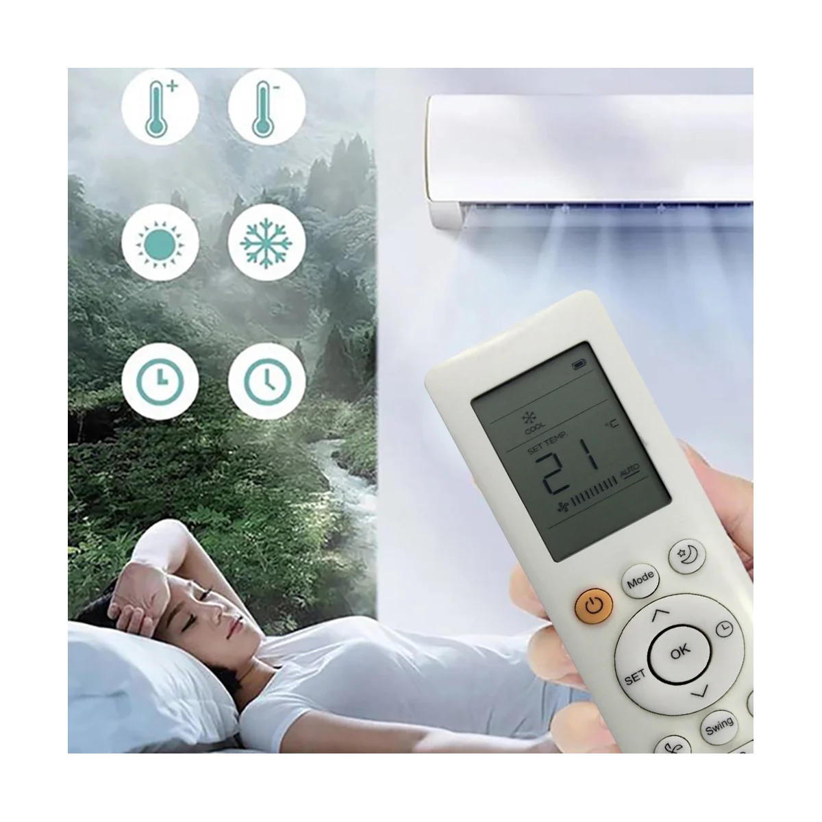 A57G-Control remoto de aire acondicionado para aire acondicionado Midea RG10B(B) BGEF Control remoto de repuesto