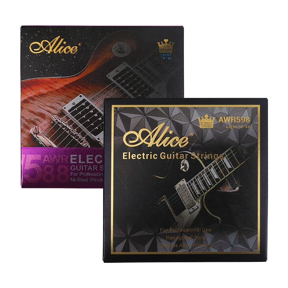 Alice AWR588 AWR598 cuerdas de guitarra eléctrica uso profesional núcleo Hexagonal aleación de níquel cromado bobinado luz/súper ligero