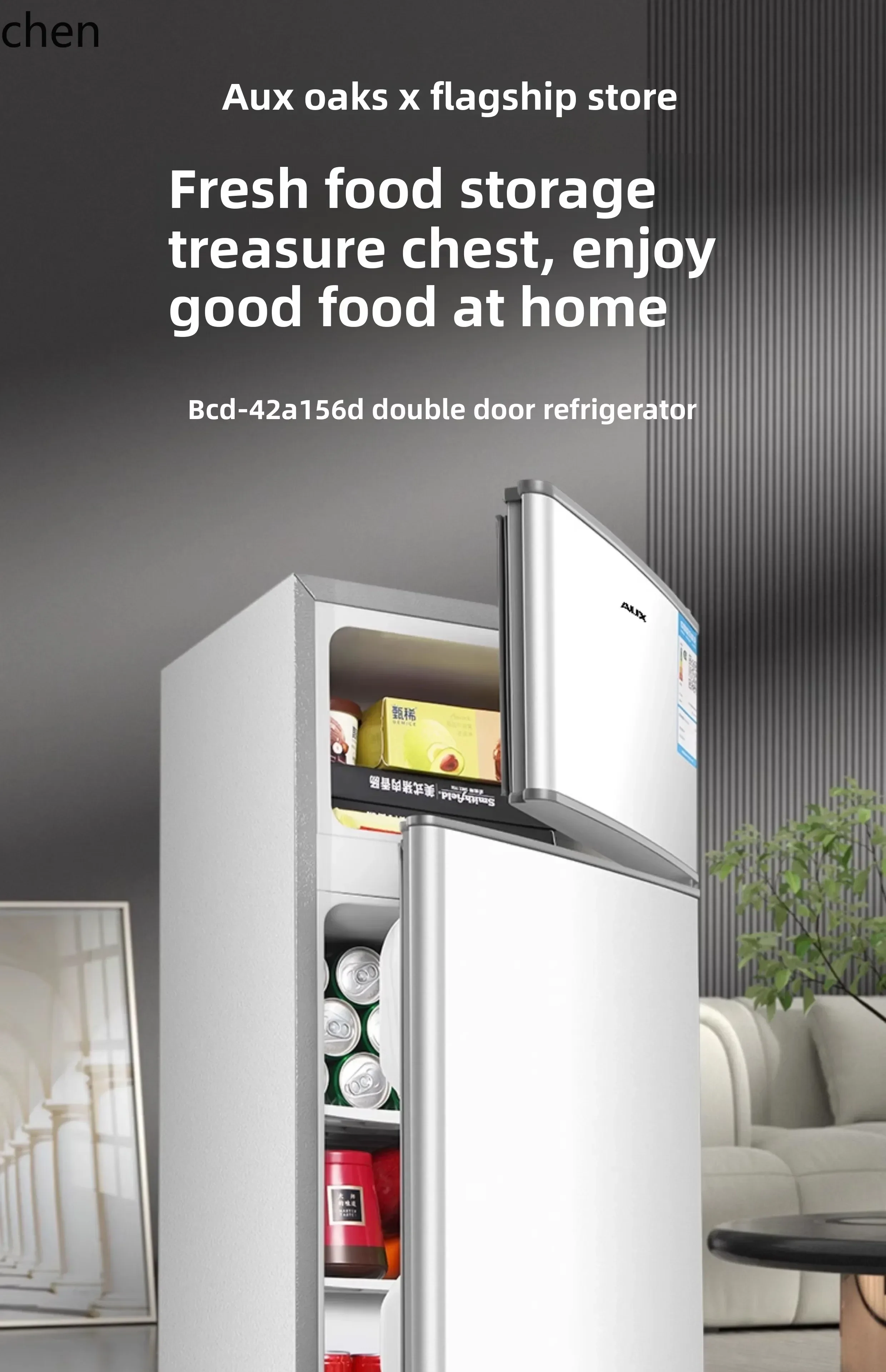 cc26H Small Refrigerator Dormitory Mini Energy Saving Electricity Saving Office Double Door Refrigerator