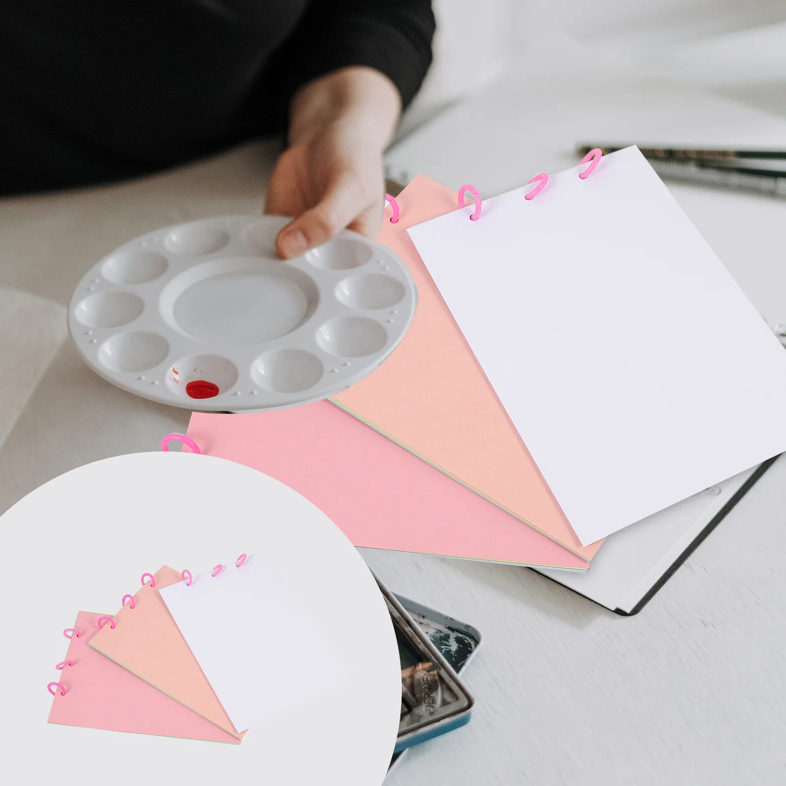 

3Sets Blank DIY Hand-Painted Book Materials Thick Paper Durable Sketch Supplies Creative Painting DIY Loose-Leaf Doodle Photo