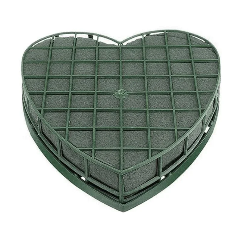 Wedding Car Heart Flower Foam Cage Box with Suction Cup Green Styrofoam Wet Floral Block Artificial Mud Florist Party 87HA