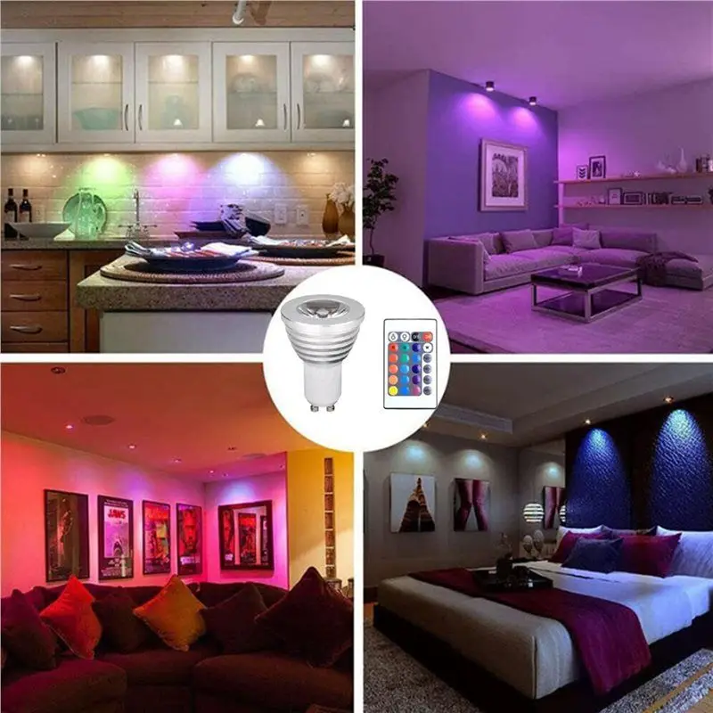 2025 Trend 8Pcs GU10 Bulbs And 1Remote Control With Memory Function 4Dynamic Lighting Modes Spotlight 17Colors Changeable Spotli