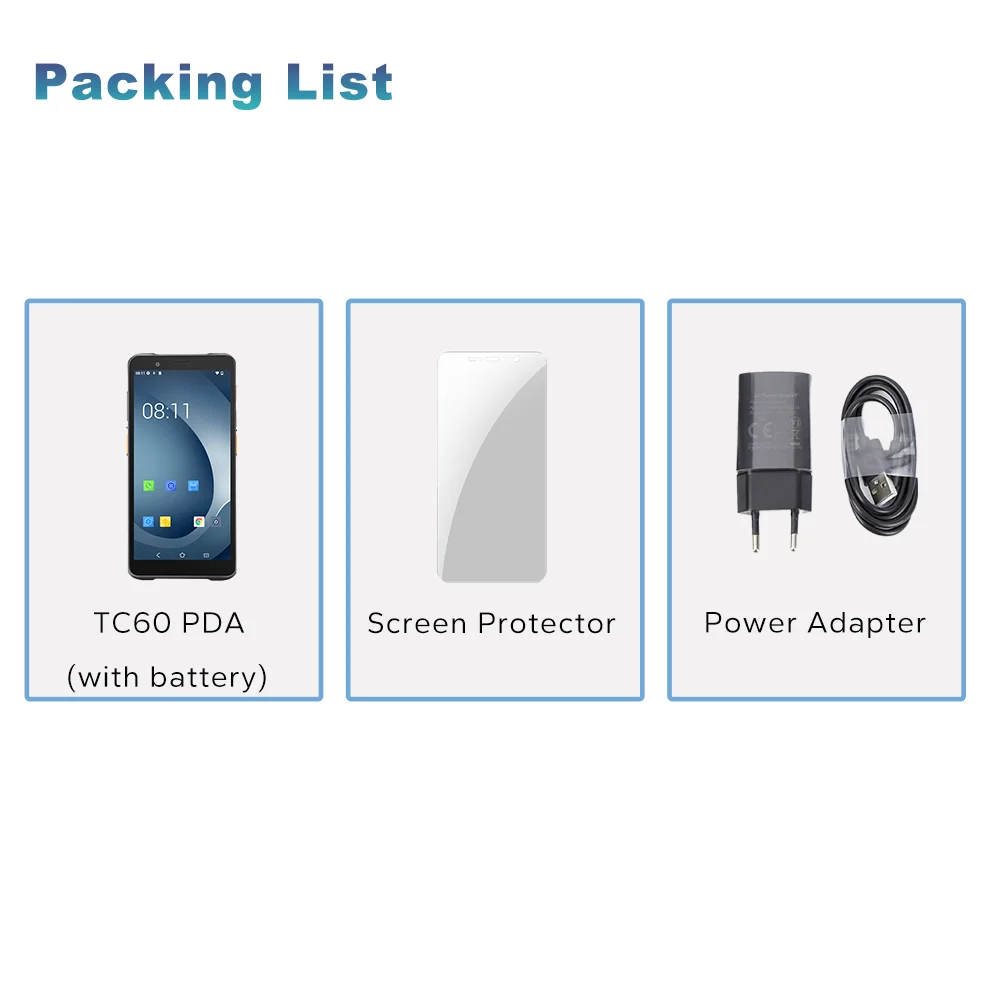 TC60-Lite MT6762 ثماني النواة 2.0 جيجا هرتز 4 + 64 جيجا بايت 5.99 بوصة المساعد الشخصي الرقمي وعرة أندرويد 12 GMS 2D ماسح الباركود 4G WIFI بلوتوث CE ROHS FCC #6