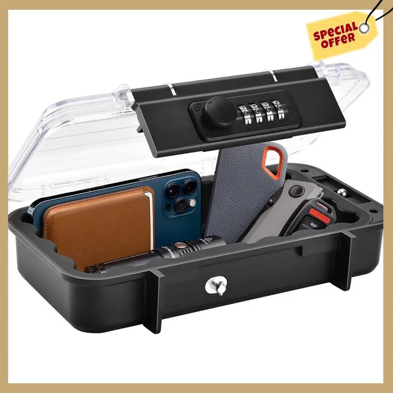 잠금 상자, 전화 잠금 상자, 보안 잠금 상자, 투명한 야외 방수 여행 안전, 비밀번호 해변 상자 내구성, 투명