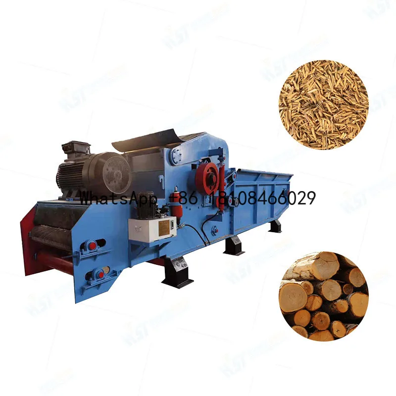 Wood Crusher Large Forest Blade Rotor Price Electric Drum Horizontal Feeding Conveyor Tree Branch Wood Chipper Machine