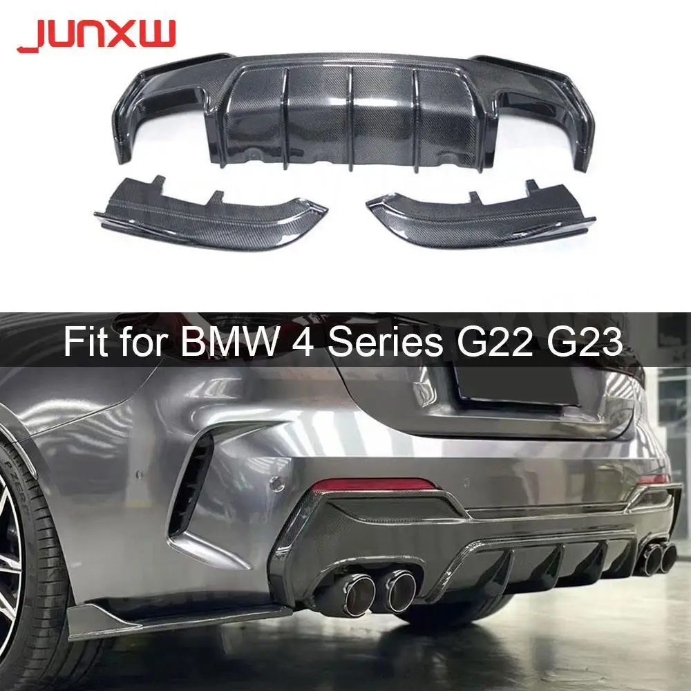 Carbon Fiber Car Accessorise Rear Bumper Lip Diffuser Side Splitters Flaps Apron For BMW 4 Series G22 G23 2020 UP FRP Auto Style