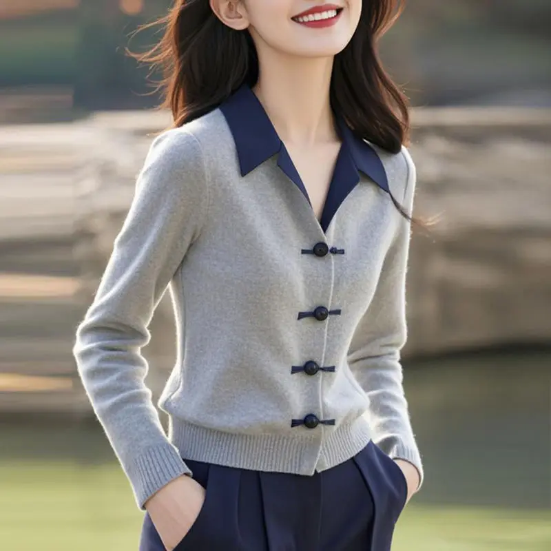 

Oule Brand Ey Splice Вязаный irt Женский осенний новый китайский Sle Национальный тренд Персональный дизайн Удобная посадка