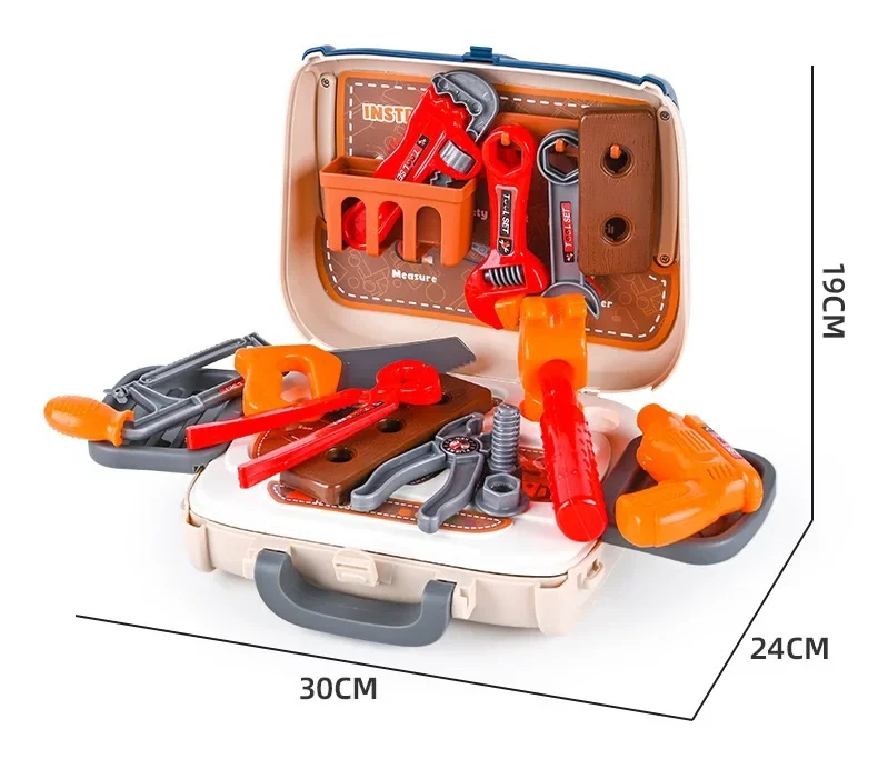 Conjunto de caixa de ferramentas para crianças, ferramentas de reparo de simulação de bebê, broca elétrica, chave de fenda, casa de reparo, brinquedos, talheres, conjunto de maquiagem