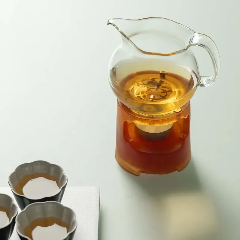 Ceramic Glazed Tea Warmer Stove with Candle Heater for Traditional Tea Ceremony Portable Thermal Insulation Base for Teapot