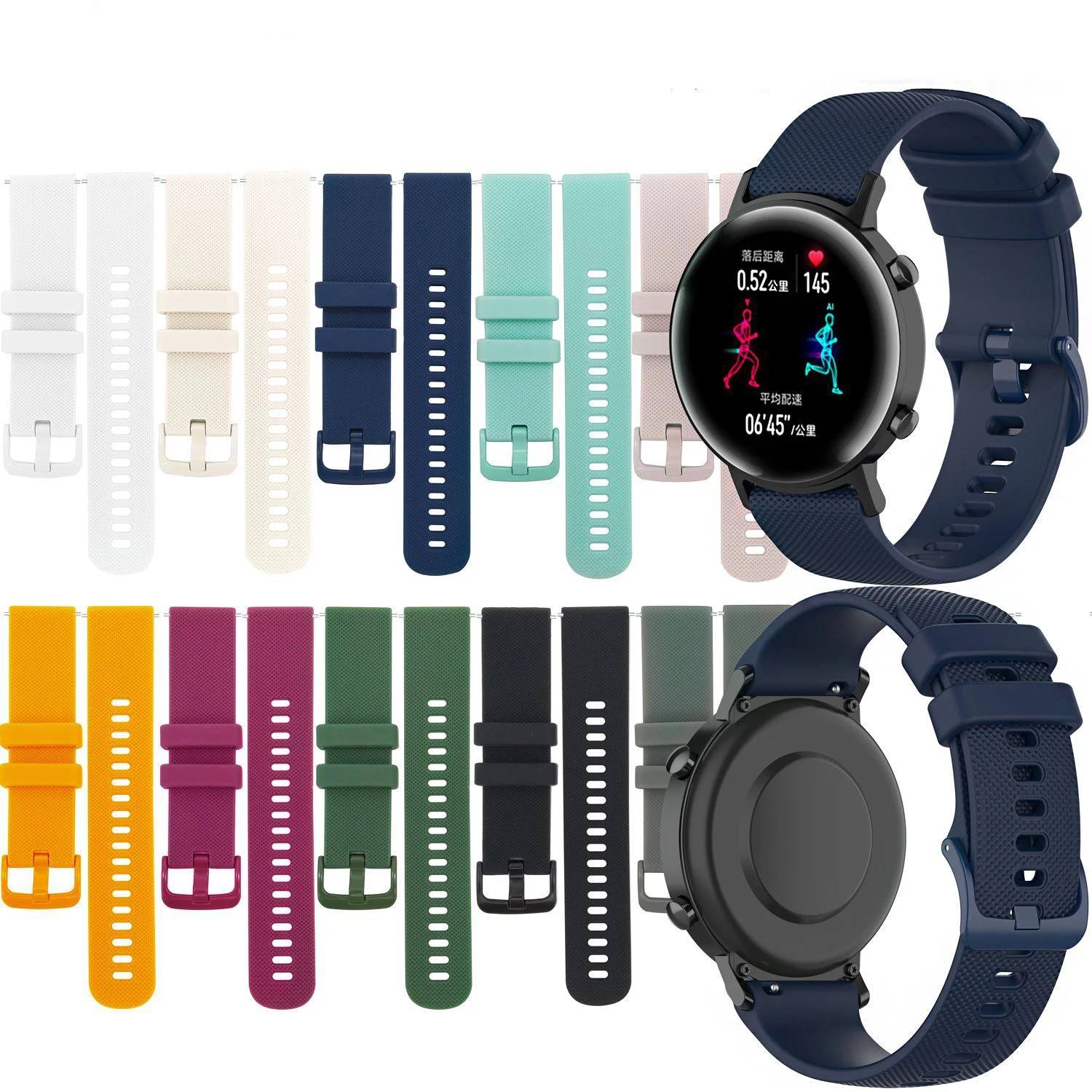 Watch Strap 18mm Sports Waterproof Soft Silicone Strap Quick release switch Watch accessories UTHAI