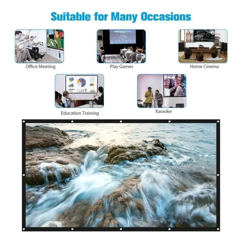 No punching hooks, outdoor camping style metal anti light screen, high-definition daytime direct projection screen