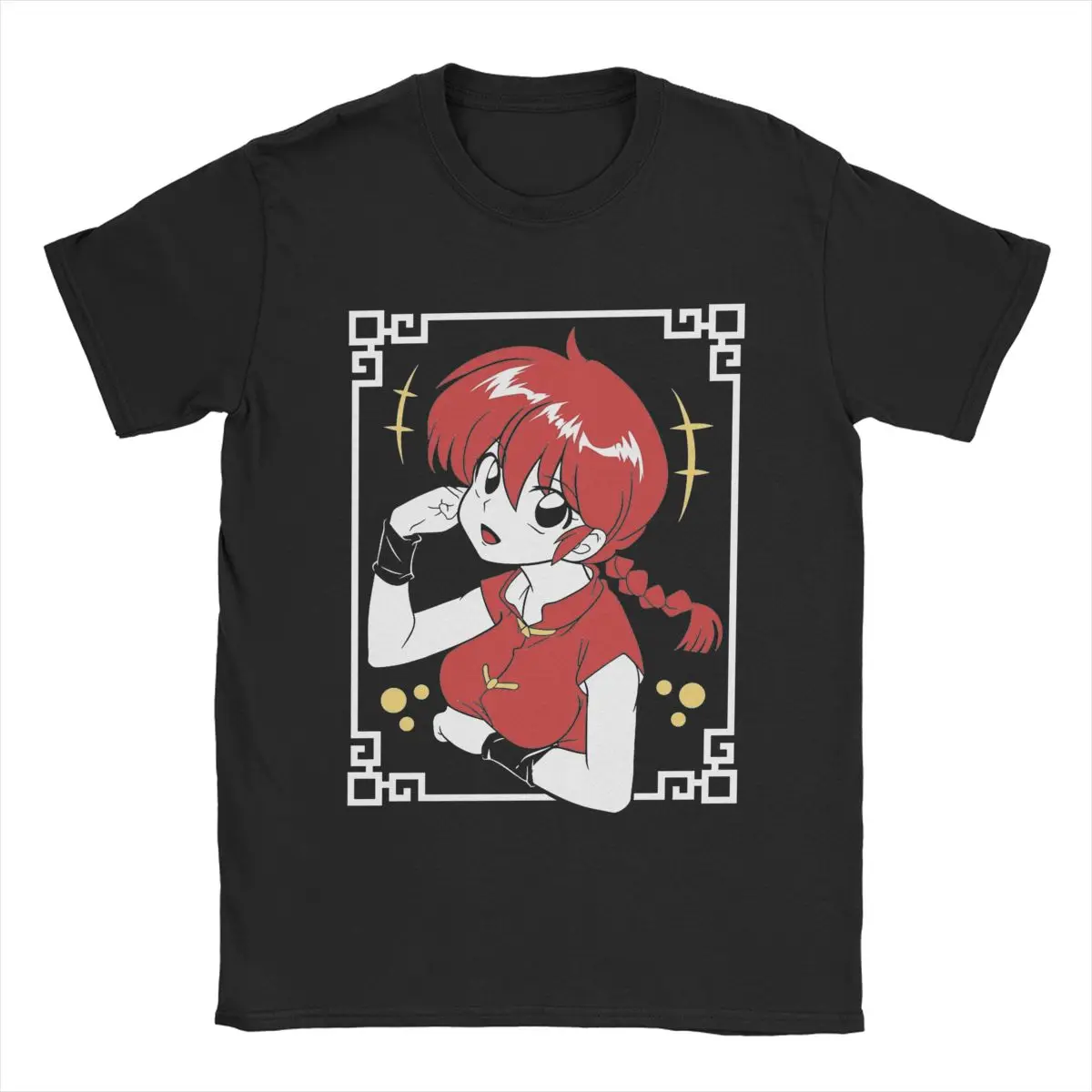 Men Ranma 1/2 Anime T Shirts 100% Cotton Tops Novelty Short Sleeve Crew Neck Tee Shirt Original T-Shirt